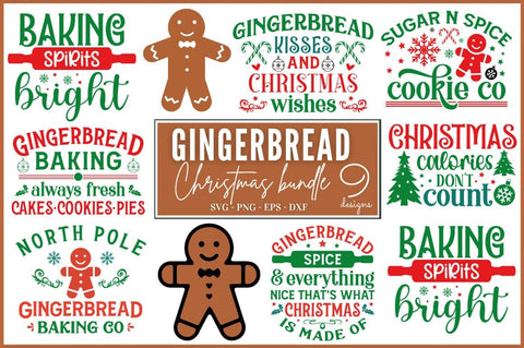 Gingerbread Svg And Clipart Bundle SVG DESIGNISTIC 