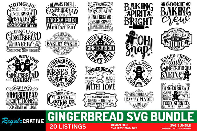 Gingerbread SVG Bundle SVG Regulrcrative 