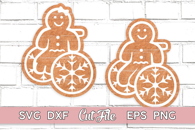 Gingerbread SVG Man in Wheelchair, and Gingerbread Woman SVG Maggie Do Design 