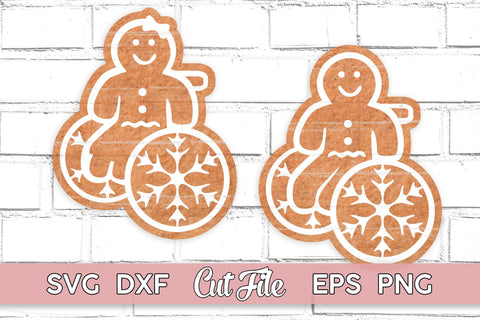 Gingerbread SVG Man in Wheelchair, and Gingerbread Woman SVG Maggie Do Design 