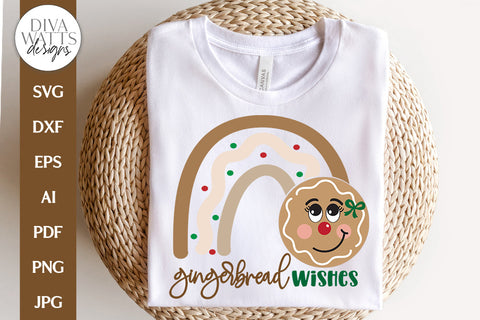 Gingerbread Wishes SVG | Christmas Rainbow Design SVG Diva Watts Designs 