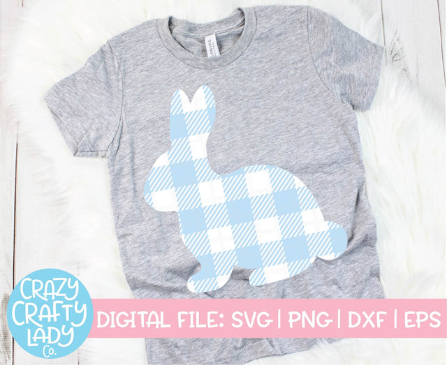 Gingham Bunny | Plaid Easter SVG Cut File SVG Crazy Crafty Lady Co. 