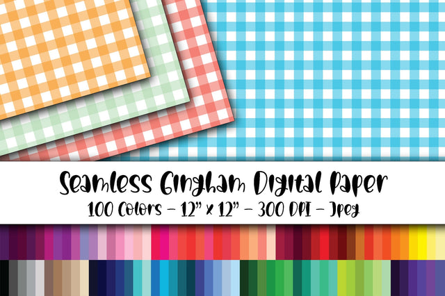 Gingham Digital Paper - 100 Seamless Digital Files Digital Pattern Old Market 