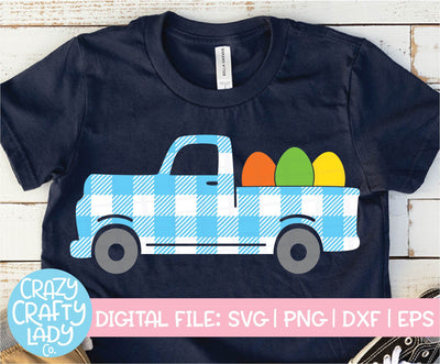 Gingham Easter Egg Truck | Plaid SVG Cut File SVG Crazy Crafty Lady Co. 