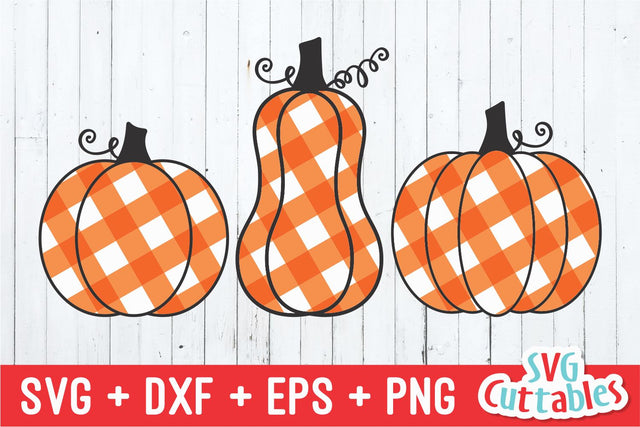 Gingham Plaid Pumpkins Svg Cuttables 