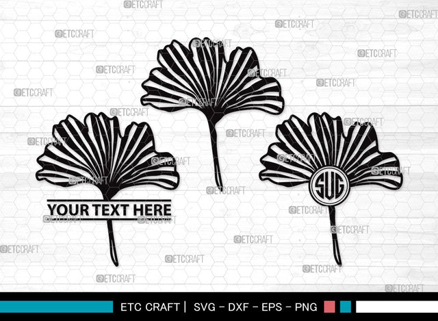Ginkgo Leaves Monogram SVG | Ginkgo Leaf Svg | Ginko Biloba Svg | Plants Svg | Autumn Leaf SVG | Ginkgo Leaves Clipart SVG ETC Craft 