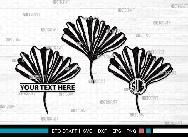 Ginkgo Leaves Monogram SVG | Ginkgo Leaf Svg | Ginko Biloba Svg | Plants Svg | Autumn Leaf SVG | Ginkgo Leaves Clipart SVG ETC Craft 