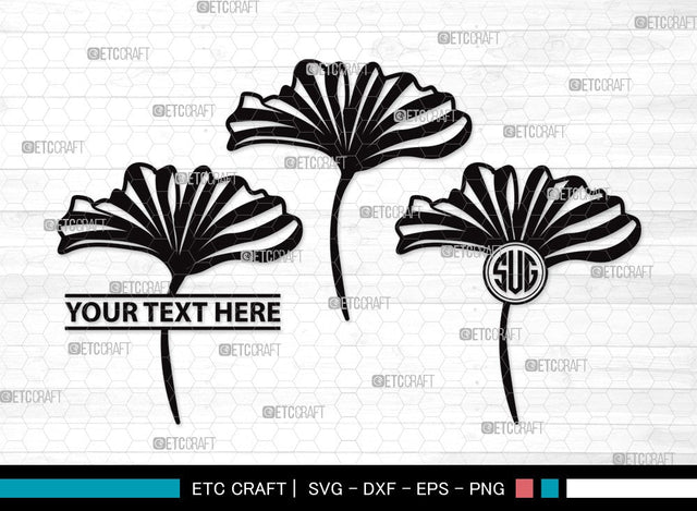 Ginkgo Leaves Monogram SVG | Ginkgo Leaf Svg | Ginko Biloba Svg | Plants Svg | Autumn Leaf SVG | Ginkgo Leaves Clipart SVG ETC Craft 