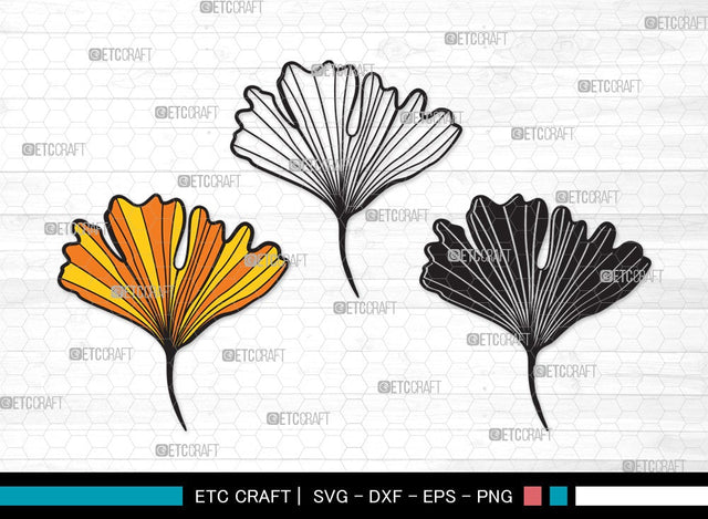 Ginkgo Leaves SVG | Ginkgo Leaf Svg | Ginko Biloba Svg | Plants Svg | Autumn Leaf SVG | Ginkgo Leaves Clipart SVG ETC Craft 
