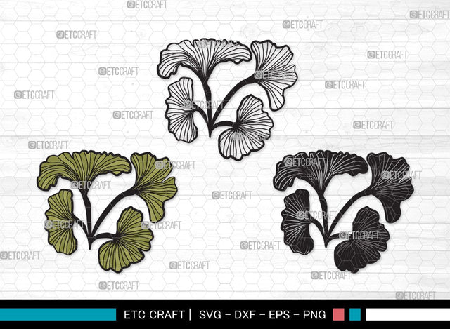 Ginkgo Leaves SVG | Ginkgo Leaf Svg | Ginko Biloba Svg | Plants Svg | Autumn Leaf SVG | Ginkgo Leaves Clipart SVG ETC Craft 