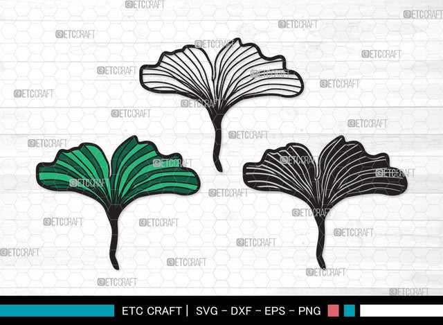 Ginkgo Leaves SVG | Ginkgo Leaf Svg | Ginko Biloba Svg | Plants Svg | Autumn Leaf SVG | Ginkgo Leaves Clipart SVG ETC Craft 