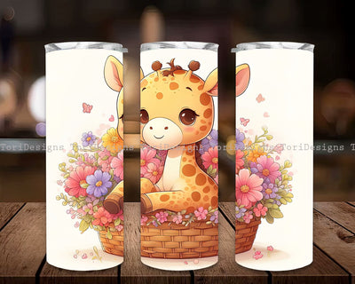 Giraffe 20 oz Skinny Tumbler Sublimation, Giraffe Tumbler Wrap PNG, Giraffe Tumbler Design, Instant Digital Download PNG Sublimation ToriDesigns 
