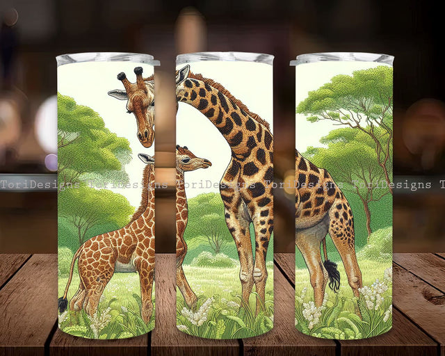 Giraffe 20 oz Skinny Tumbler Sublimation, Giraffe Tumbler Wrap PNG, Giraffe Tumbler Design, Instant Digital Download PNG Sublimation ToriDesigns 