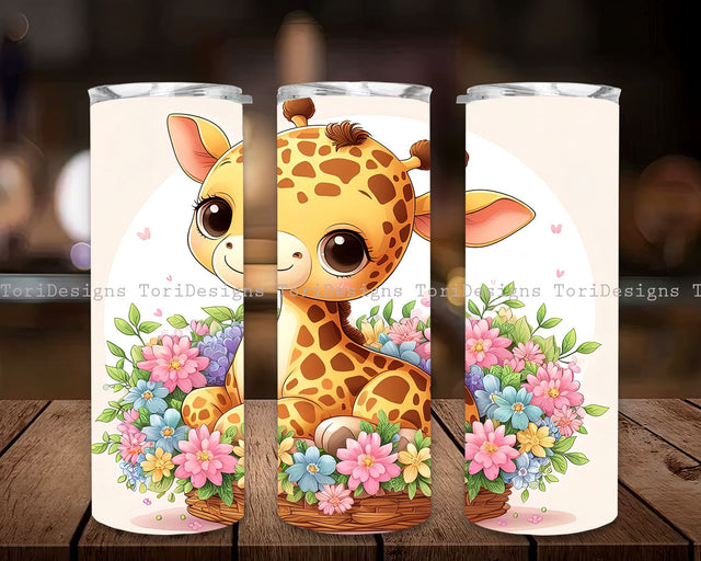 Giraffe 20 oz Skinny Tumbler Sublimation, Giraffe Tumbler Wrap PNG, Giraffe Tumbler Design, Instant Digital Download PNG Sublimation ToriDesigns 