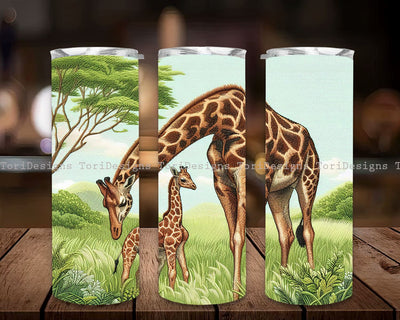 Giraffe 20 oz Skinny Tumbler Sublimation, Giraffe Tumbler Wrap PNG, Giraffe Tumbler Design, Instant Digital Download PNG Sublimation ToriDesigns 