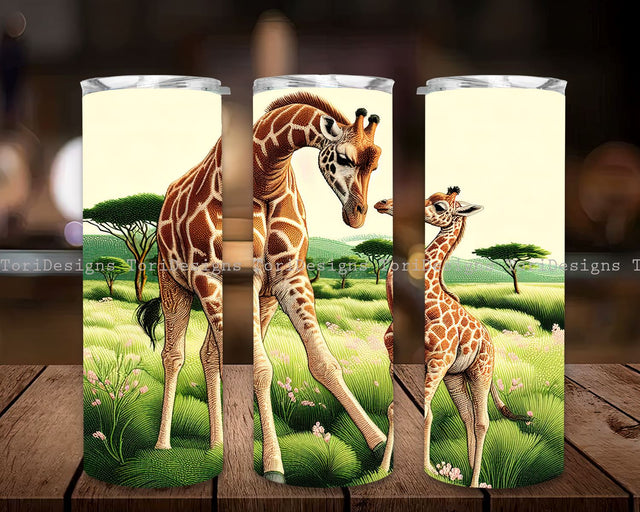 Giraffe 20 oz Skinny Tumbler Sublimation, Giraffe Tumbler Wrap PNG, Giraffe Tumbler Design, Instant Digital Download PNG Sublimation ToriDesigns 