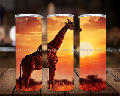 Giraffe 20 oz Skinny Tumbler Sublimation, Giraffe Tumbler Wrap PNG, Giraffe Tumbler Design, Instant Digital Download PNG Sublimation ToriDesigns 