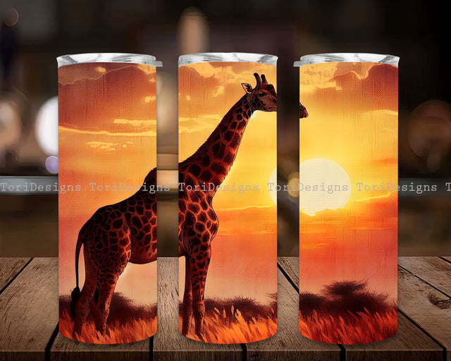 Giraffe 20 oz Skinny Tumbler Sublimation, Giraffe Tumbler Wrap PNG, Giraffe Tumbler Design, Instant Digital Download PNG Sublimation ToriDesigns 