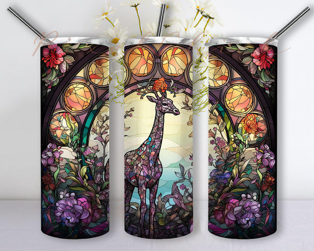 Giraffe 20oz Skinny Tumbler Png, Giraffe Flowers Tumbler, Cute Animal Tumbler, Giraffe Watercolor Tumbler, Giraffe Floral Tumbler, Colorful Giraffe Tumbler Sublimation PixelChick 