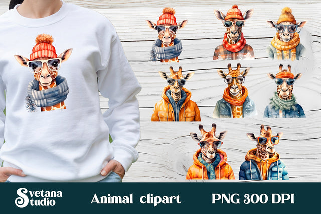 Giraffe clipart PNG, animal clipart Sublimation Svetana Studio 