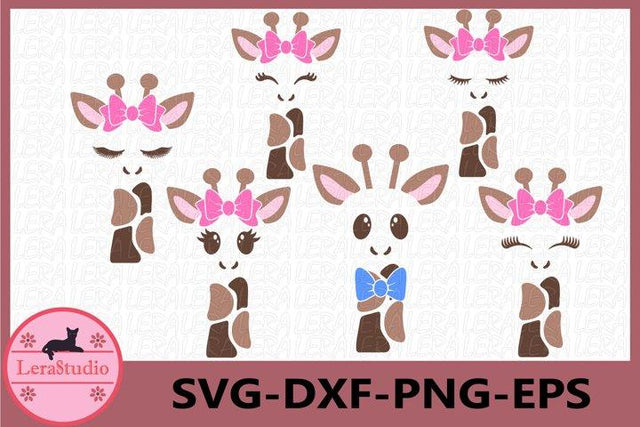 Giraffe Eyelashes Face Svg SVG Lerastudio 