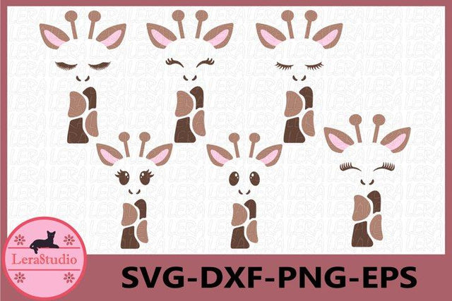 Giraffe Eyelashes Face Svg SVG Lerastudio 