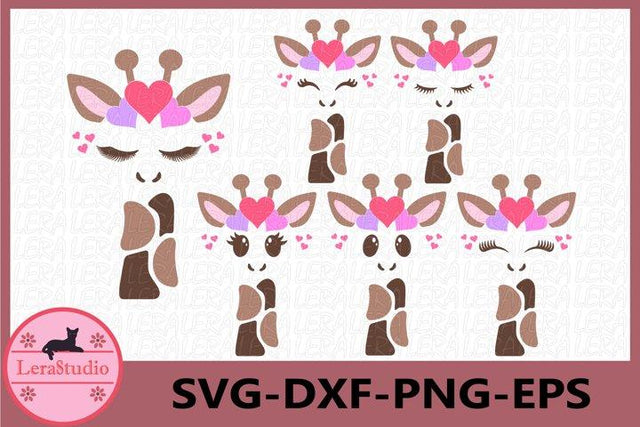 Giraffe Eyelashes Face Svg SVG Lerastudio 