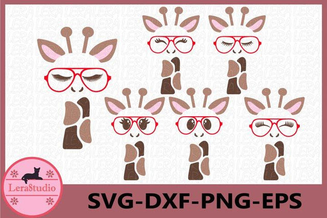 Giraffe Eyelashes Face Svg SVG Lerastudio 