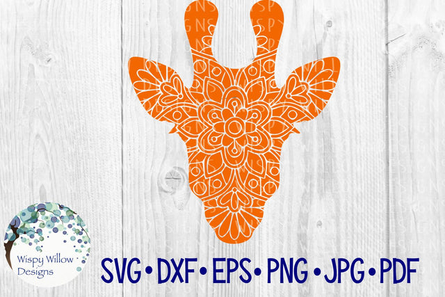 Giraffe Face Mandala SVG Wispy Willow Designs 