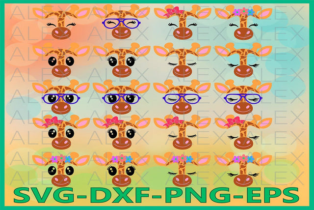 Giraffe Face Svg, Animal face SVG AlexSVGStudio 