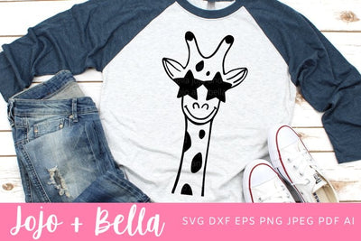 Giraffe Face Svg, Svg Cut Files, Fun Giraffe Svg, Giraffe Cut Files, Giraffe with Glasses Svg - Giraffe Svg File - Giraffe Svg, Cute Giraffe SVG Jojo&Bella 
