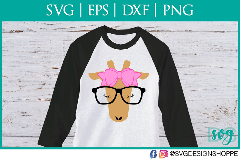 Giraffe Face with Glasses SVG SVG Design Shoppe 