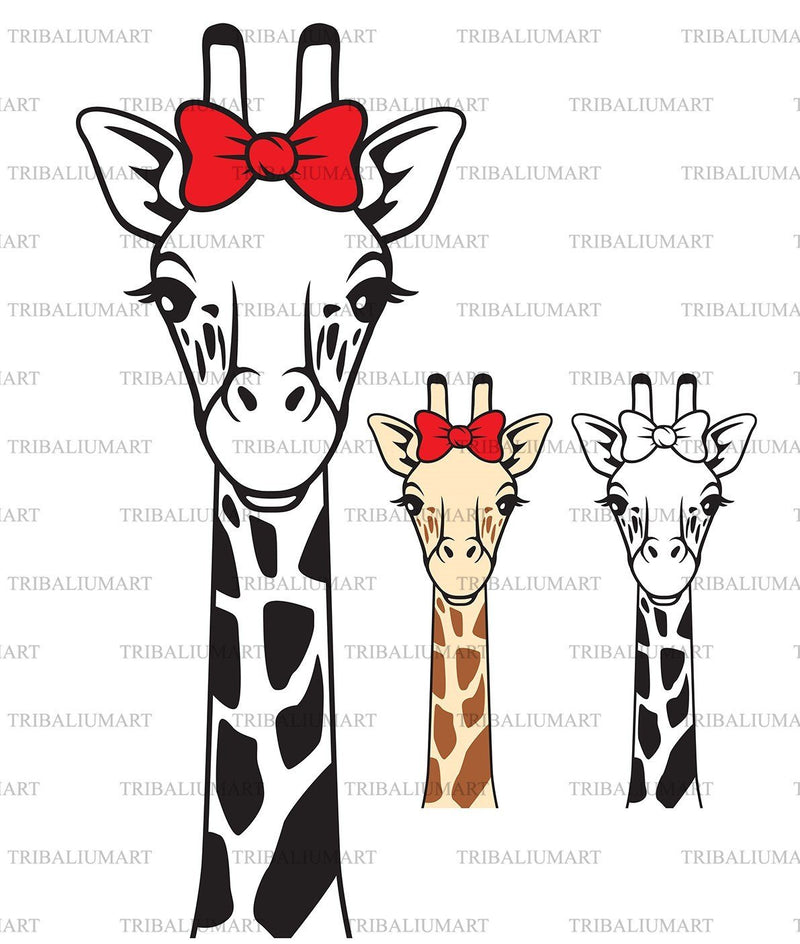 Giraffe head with bow SVG TribaliumArtSF 