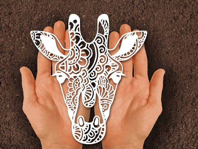 Giraffe Head Zoo Paper cut SVG Johan Ru designs 