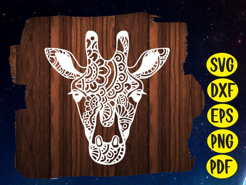 Giraffe Head Zoo Paper cut SVG Johan Ru designs 