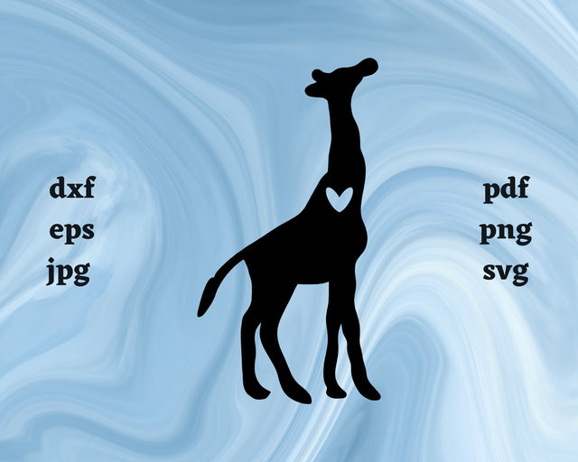 Giraffe Heart SVG Cut File SVG Northern Light SVG 