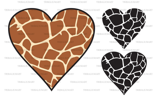 Giraffe heart SVG TribaliumArtSF 