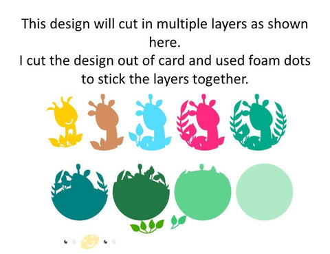 Giraffe, layered paper SVG cut file design. SVG Digital Gems 