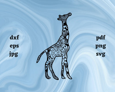Giraffe Mandala SVG Cut File SVG Northern Light SVG 