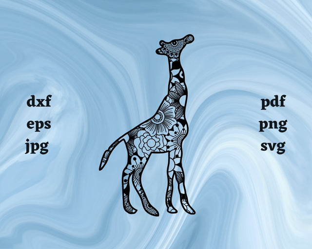 Giraffe Mandala SVG Cut File SVG Northern Light SVG 