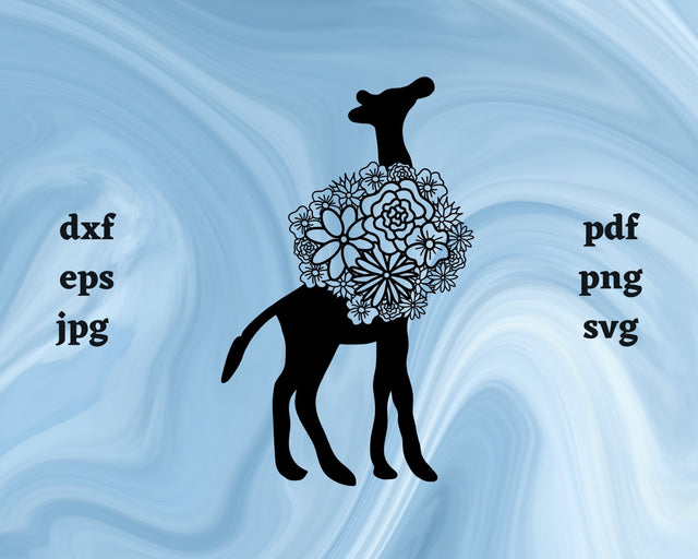 Giraffe Mandala SVG Cut File SVG Northern Light SVG 