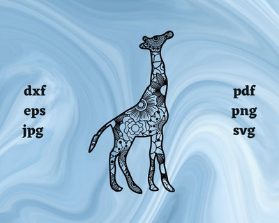 Giraffe Mandala SVG Cut File SVG Northern Light SVG 