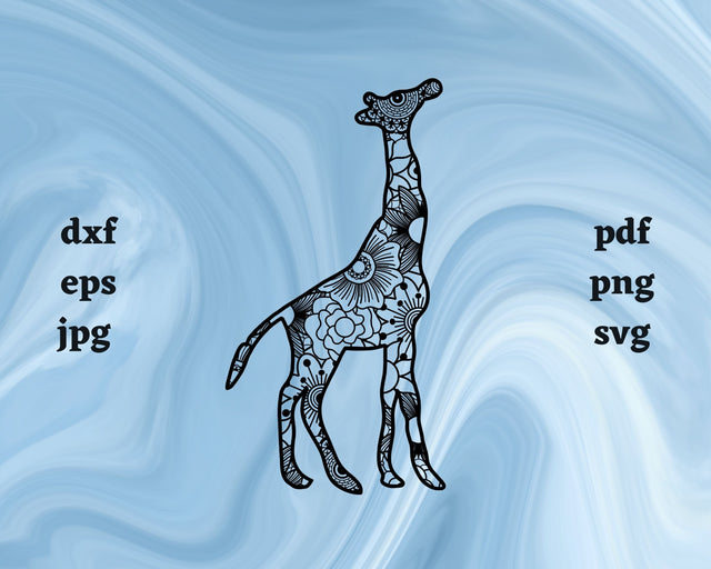 Giraffe Mandala SVG Cut File SVG Northern Light SVG 