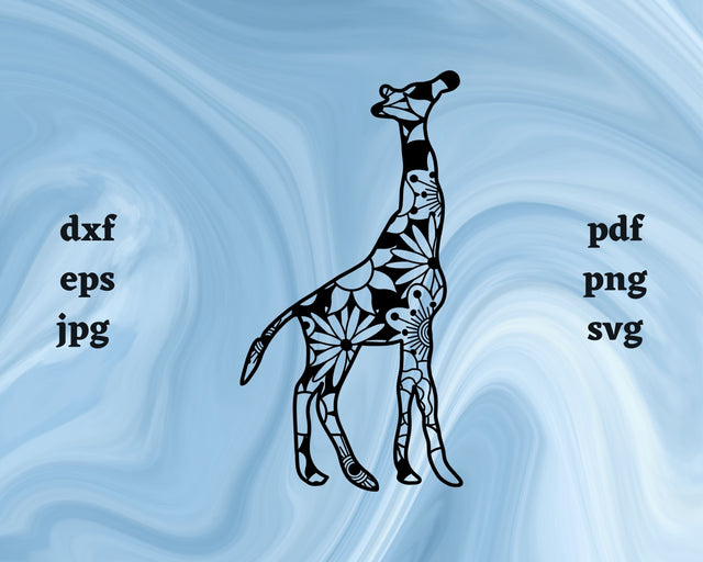 Giraffe Mandala SVG Cut File SVG Northern Light SVG 