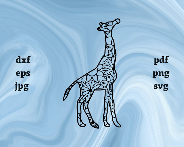 Giraffe Mandala SVG Cut File SVG Northern Light SVG 