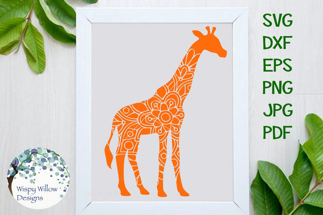 Giraffe Mandala SVG Wispy Willow Designs 