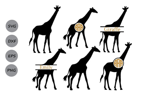 Giraffe Monogram| Animals SVG Cut Files SVG CosmosFineArt 
