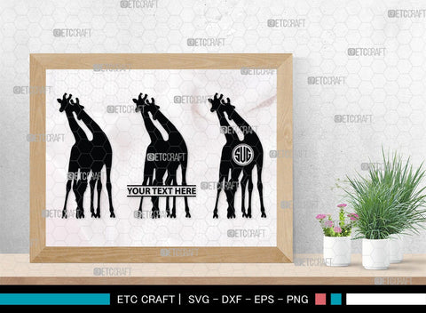 Giraffe Monogram, Giraffe Silhouette, Giraffe SVG, Camelopard Svg, Safari Animals Svg, Wildlife Svg, SB00270 SVG ETC Craft 