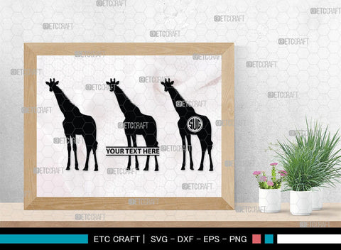 Giraffe Monogram, Giraffe Silhouette, Giraffe SVG, Camelopard Svg, Safari Animals Svg, Wildlife Svg, SB00270 SVG ETC Craft 
