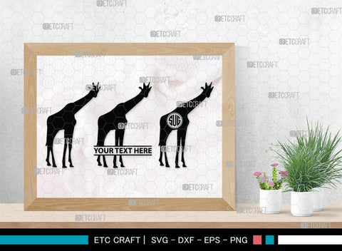 Giraffe Monogram, Giraffe Silhouette, Giraffe SVG, Camelopard Svg, Safari Animals Svg, Wildlife Svg, SB00270 SVG ETC Craft 